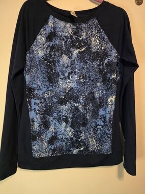 Under Armour Navy Blue Black Speckled Long Sleeve Top